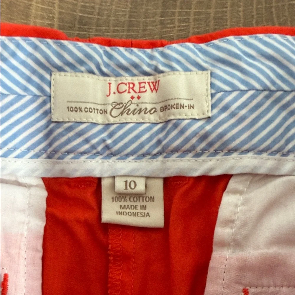 J. Crew High-Rise Orange Cotton Shorts